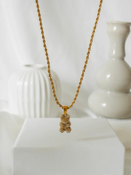 Collier Gummy Bear plaqué or 18k Swarovski