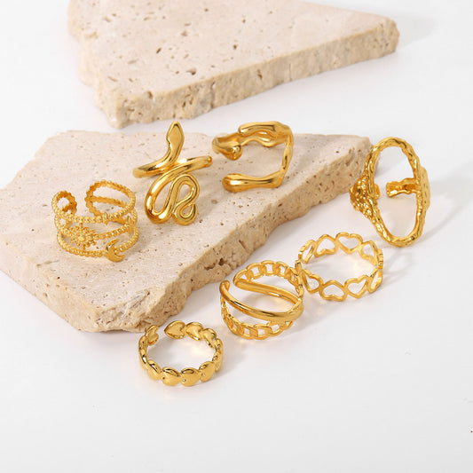 Collection bagues ouvertes 18 carats " Gold-Plated Babe "