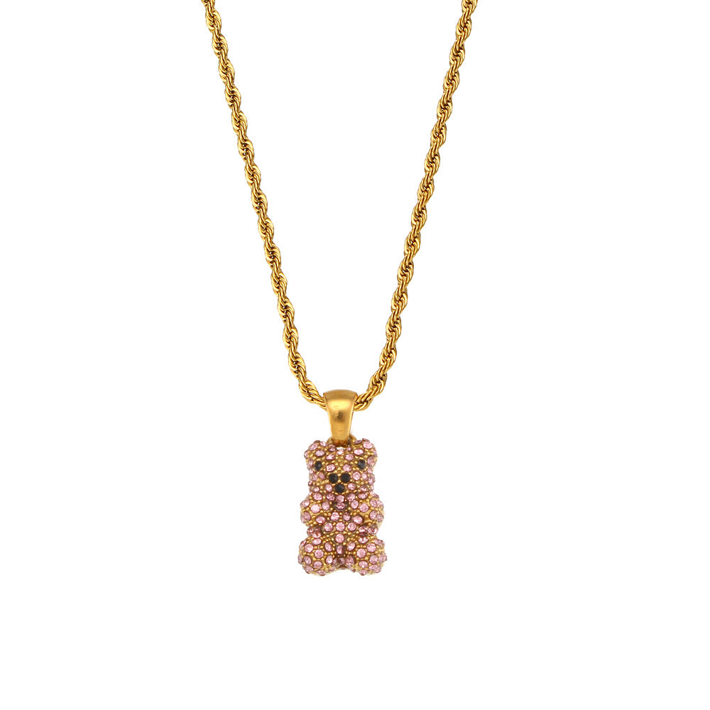 Collier Gummy Bear plaqué or 18k Swarovski